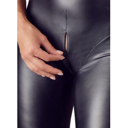 Sexy crotchless Wetlook Catsuit