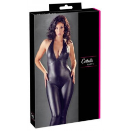 Sexy crotchless Wetlook Catsuit