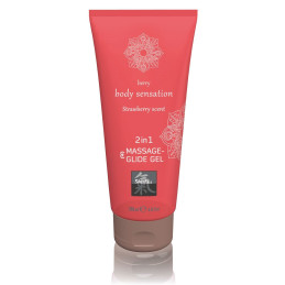 Massage- und Gleitgel 2 in 1 - Erdbeere