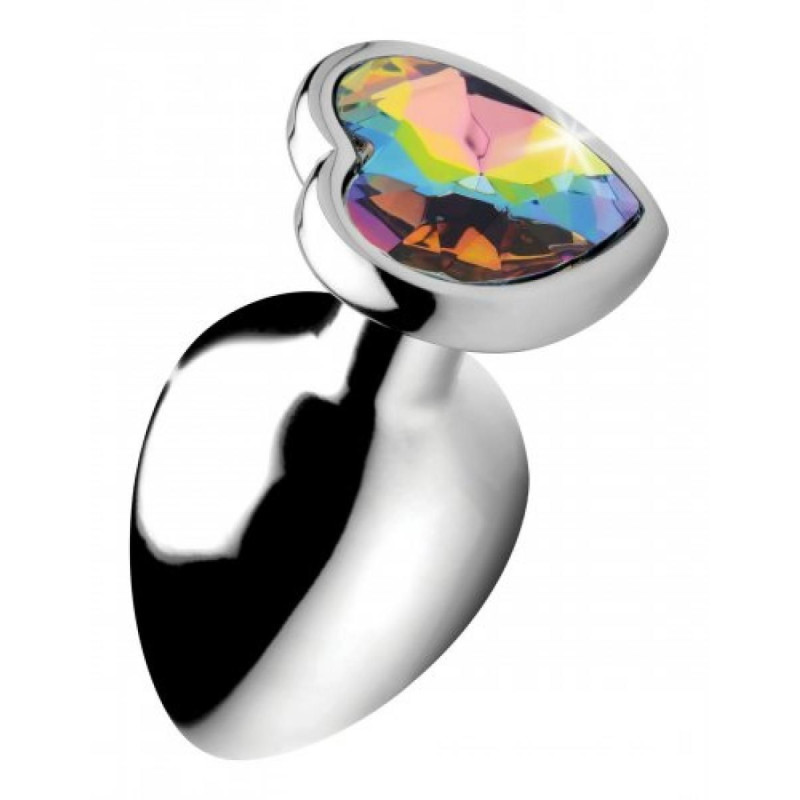 Rainbow Heart Butt Plug - Groß