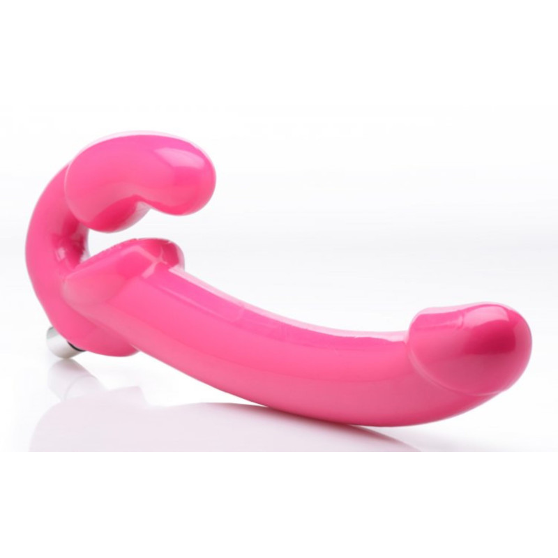 Revolver Vibrierender halterloser Strap-on XXL - Rosa