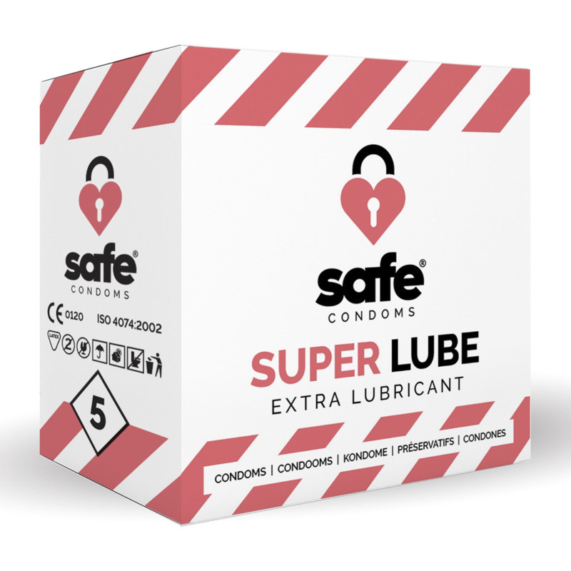 SAFE – Kondome mit Extra-Gleitmittel – Superlube – 5 Stück