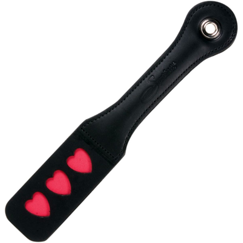 Sportsheets – Leather Impression Paddle – Hearts/Black