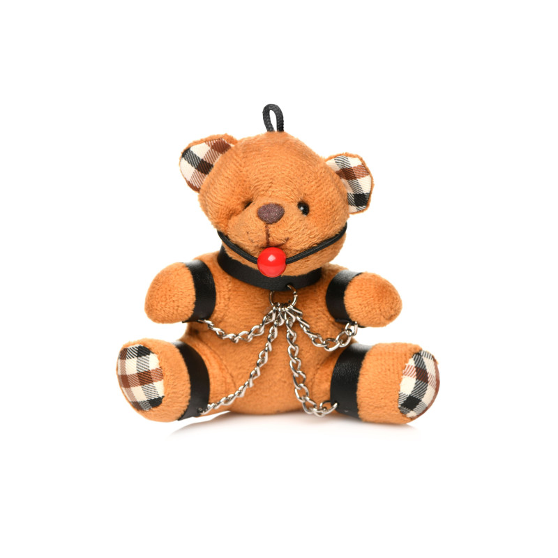 Geknebelter Teddybär Schlüsselanhänger