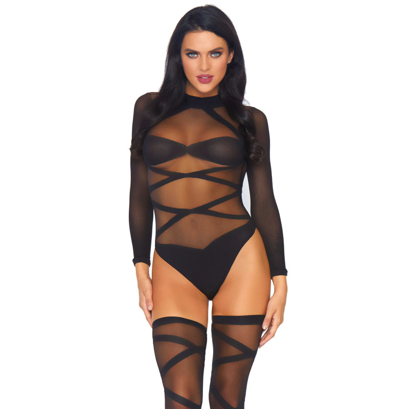 Truth Or Dare Body & Strümpfe Set - Schwarz