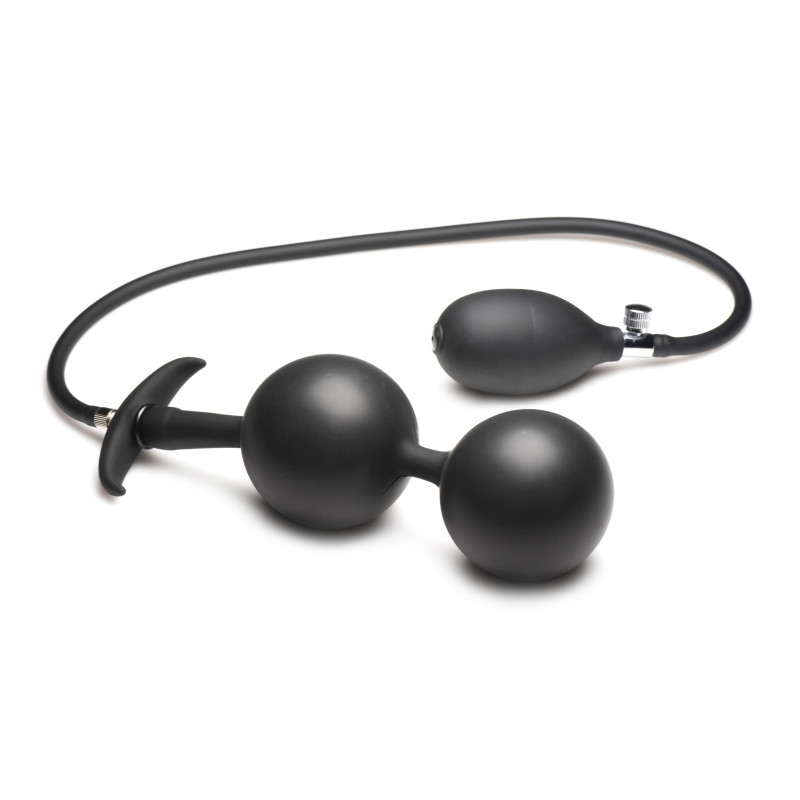 Aufblasbarer Silikon-Analplug - Schwarz