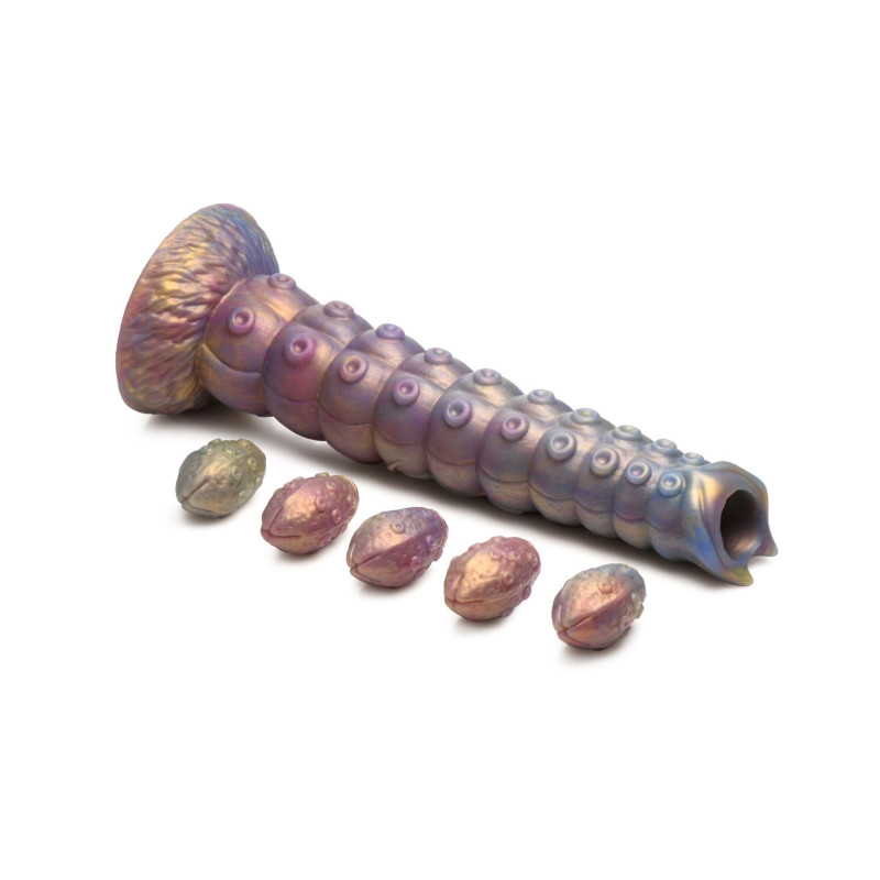 XR Brands - Tiefe Eindringling Tentakel Ovipositor Silikon Dildo mit Eiern