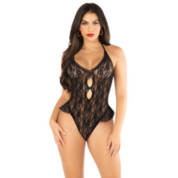 Leg Avenue – Spitzen Teddy Bodysuit – Schwarz